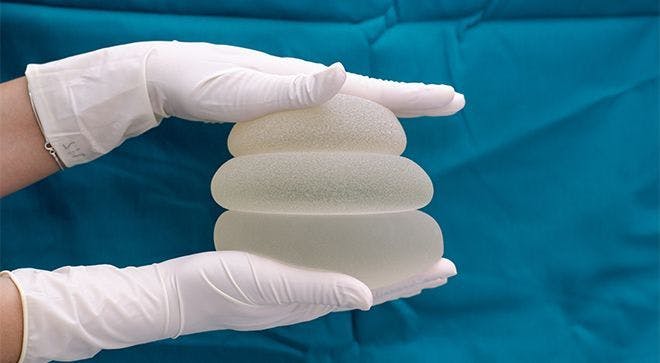 photo of breast implants in an operating room
